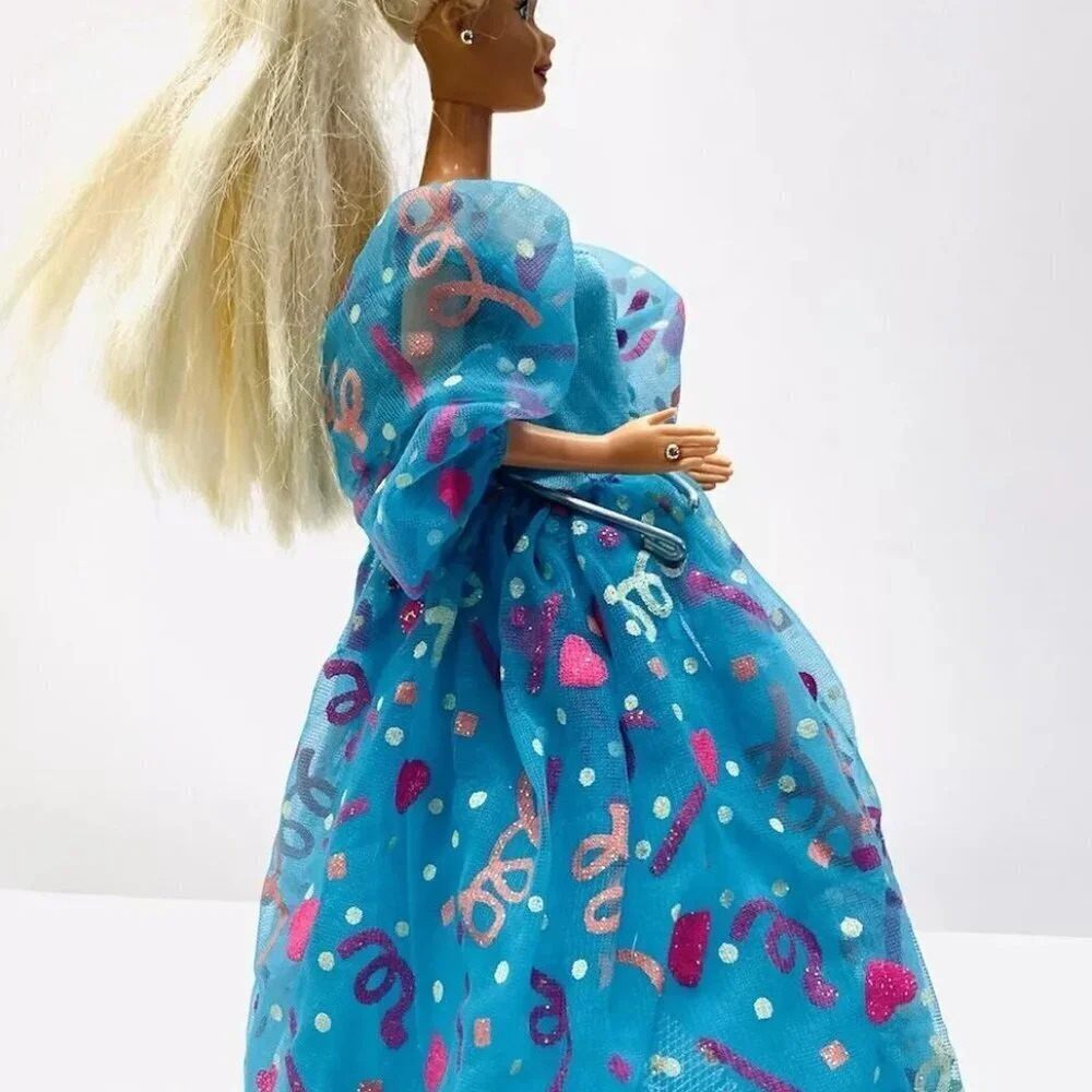 MATTEL BARBIE Doll Blonde Hair Blue Eyes Celebration Dress 12" Tall Free Ship - Picture 7 of 11